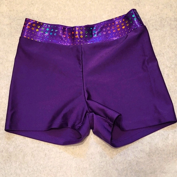 Athletic dance/gymnastics purple shorts - Picture 1 of 4